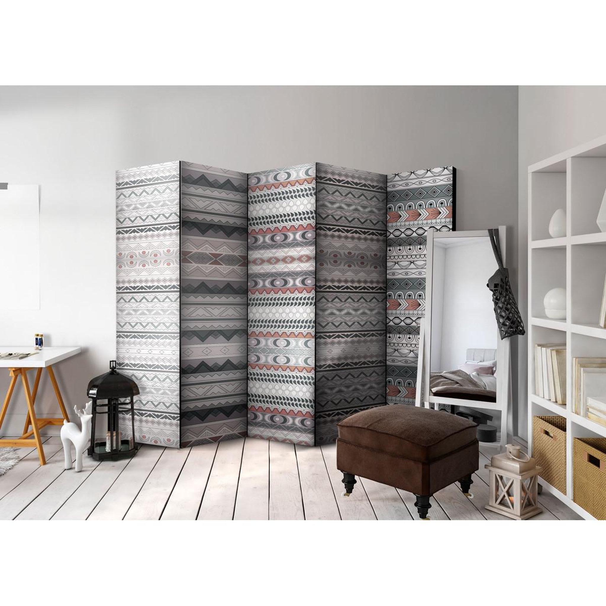 Voir la diapositive 2 : Paris Prix Paravent 5 volets  ethnic design  172x225cm