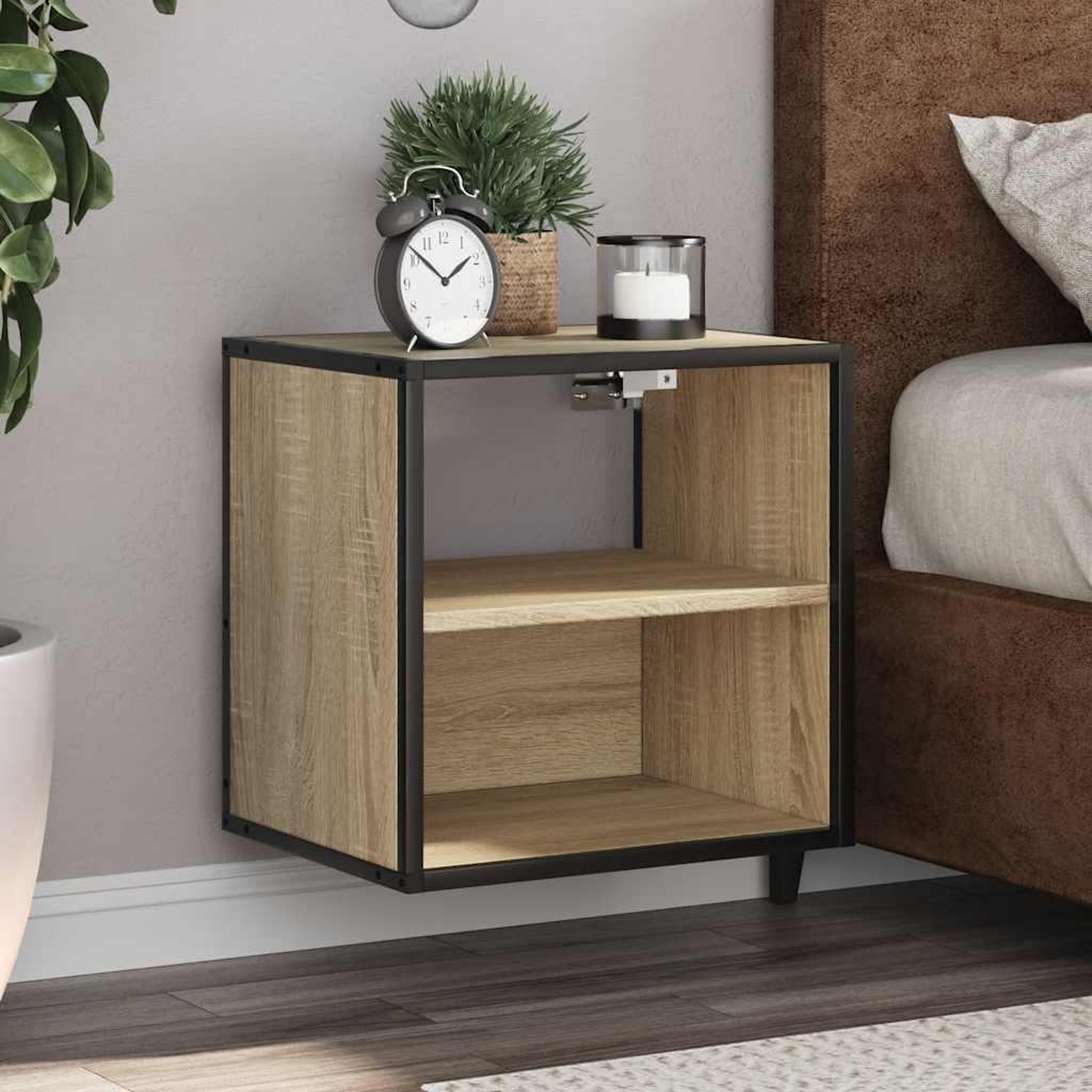 VIDAXL Tables de chevet murales 2 pcs chene sonoma 40x31x39,5 cm