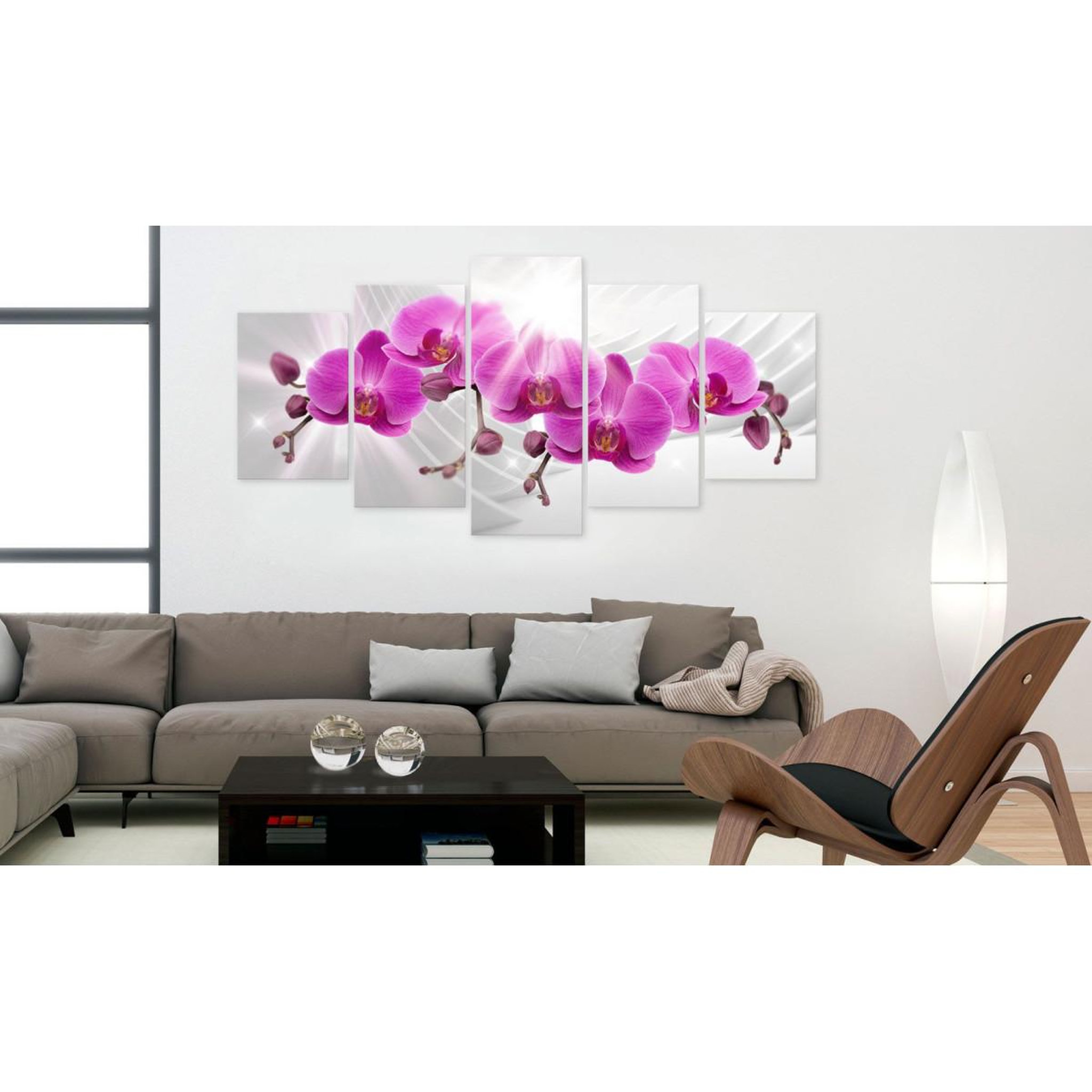 Voir la diapositive 2 : Paris Prix Tableau imprimé  abstract garden : pink orchids