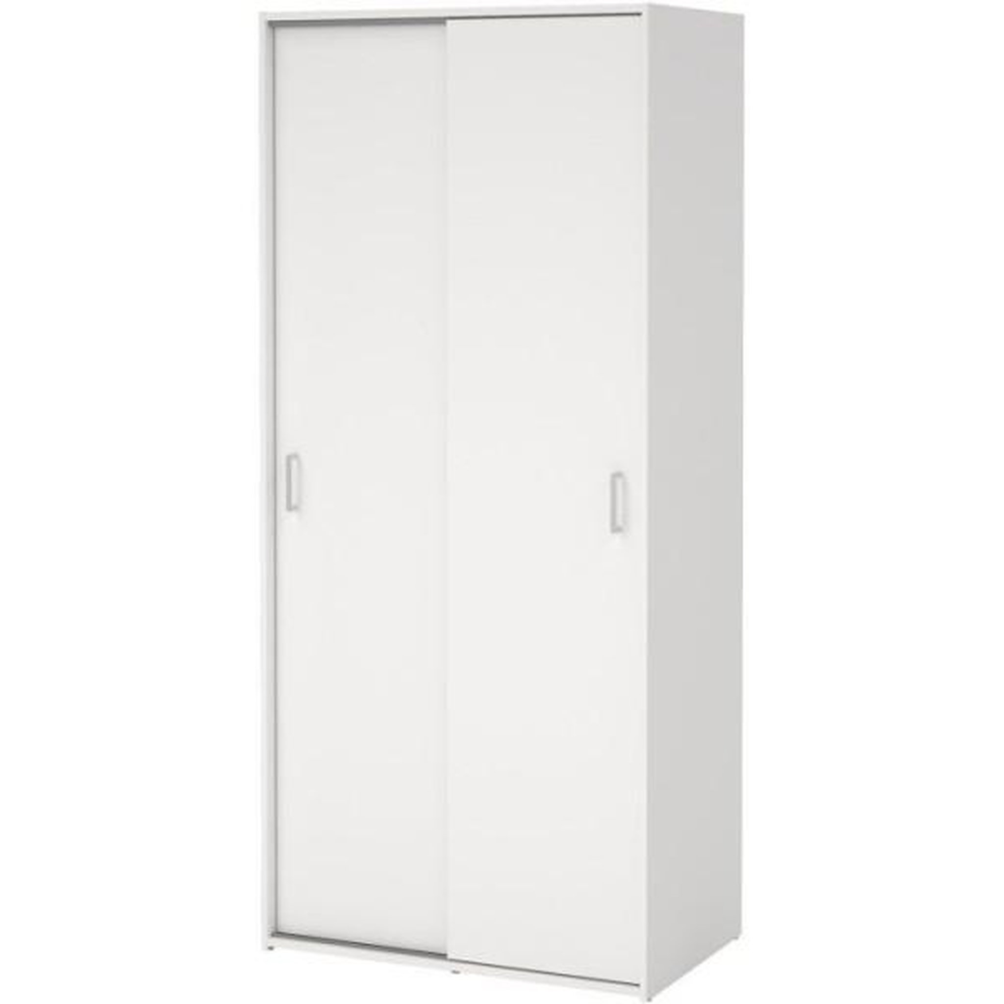 Voir la diapositive 4 : MARKET24 Armoire de chambre - space - blanc - 2 portes coulissantes - 77,6 x 48,3 x 175,4 cm