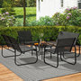 Voir la diapositive 4 : OUTSUNNY Ensemble salon de jardin relax 6 personnes 5 pièces plateau verre trempé acier textilène noir