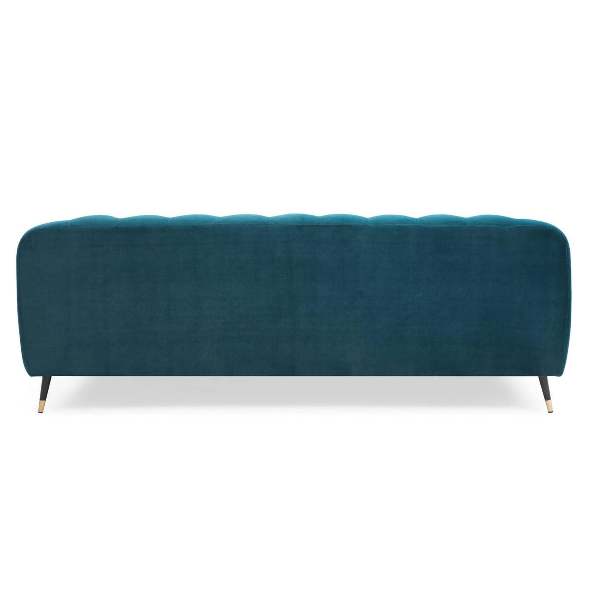 Voir la diapositive 3 : Paris Prix Canapé 3 places en velours  glamour  198cm bleu