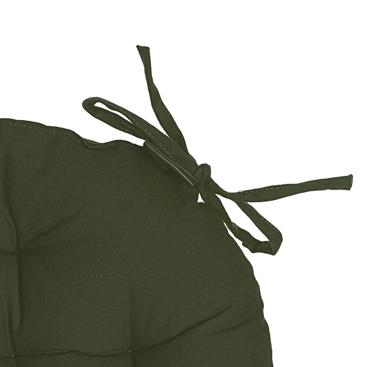ATMOSPHERA Galette de Chaise Ronde  Leana  38cm Vert Kaki