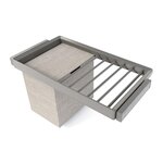 EMUCA SRL Kit de porte-pantalon à 7tringles -  panier et rack ajustable Quartz pour armoires -  glissières extension totale et à fermeture douce -  Module 90cm -  Finition Titane