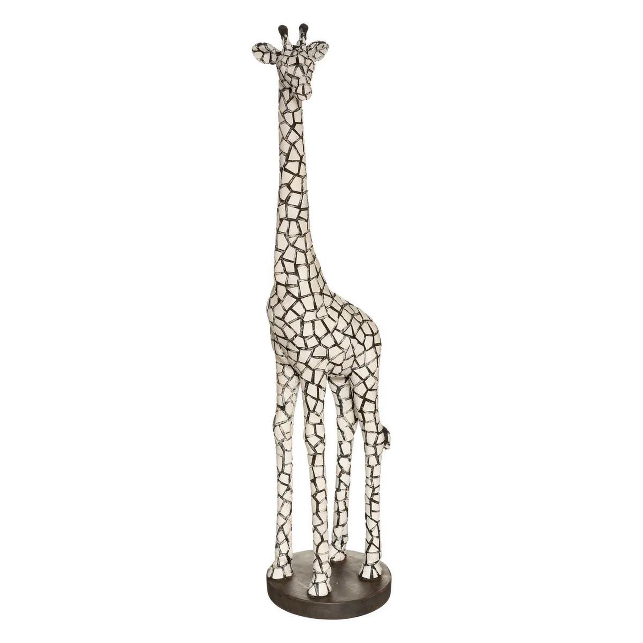 ATMOSPHERA Statuette déco  girafe  89cm noir & ivoire