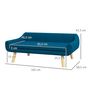 Voir la diapositive 3 : PAWHUT Canapé chien lit pour chien design scandinave - coussin moelleux déhoussable, pieds bois - velours bleu canard