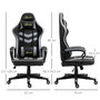 Voir la diapositive 3 : VINSETTO Chaise de bureau gaming réglable - coussin lombaires et tétière inclus - fonction bascule verrouillable - noir gris