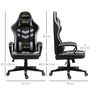 Voir la diapositive 3 : VINSETTO Chaise de bureau gaming réglable - coussin lombaires et tétière inclus - fonction bascule verrouillable - noir gris