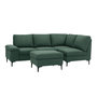 Voir la diapositive 1 : CONCEPT USINE Canapé d'angle 4-5 places en tissu chenille vert avec pouf COLCHESTER