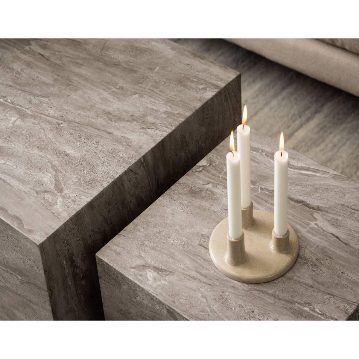 LISA DESIGN Pueblo - lot de 2 tables basses - effet marbre gris - 100 et 44 cm