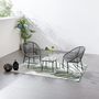 Voir la diapositive 2 : CONCEPT USINE Set de 2 fauteuils + table basse gris foncé ACAPULCO