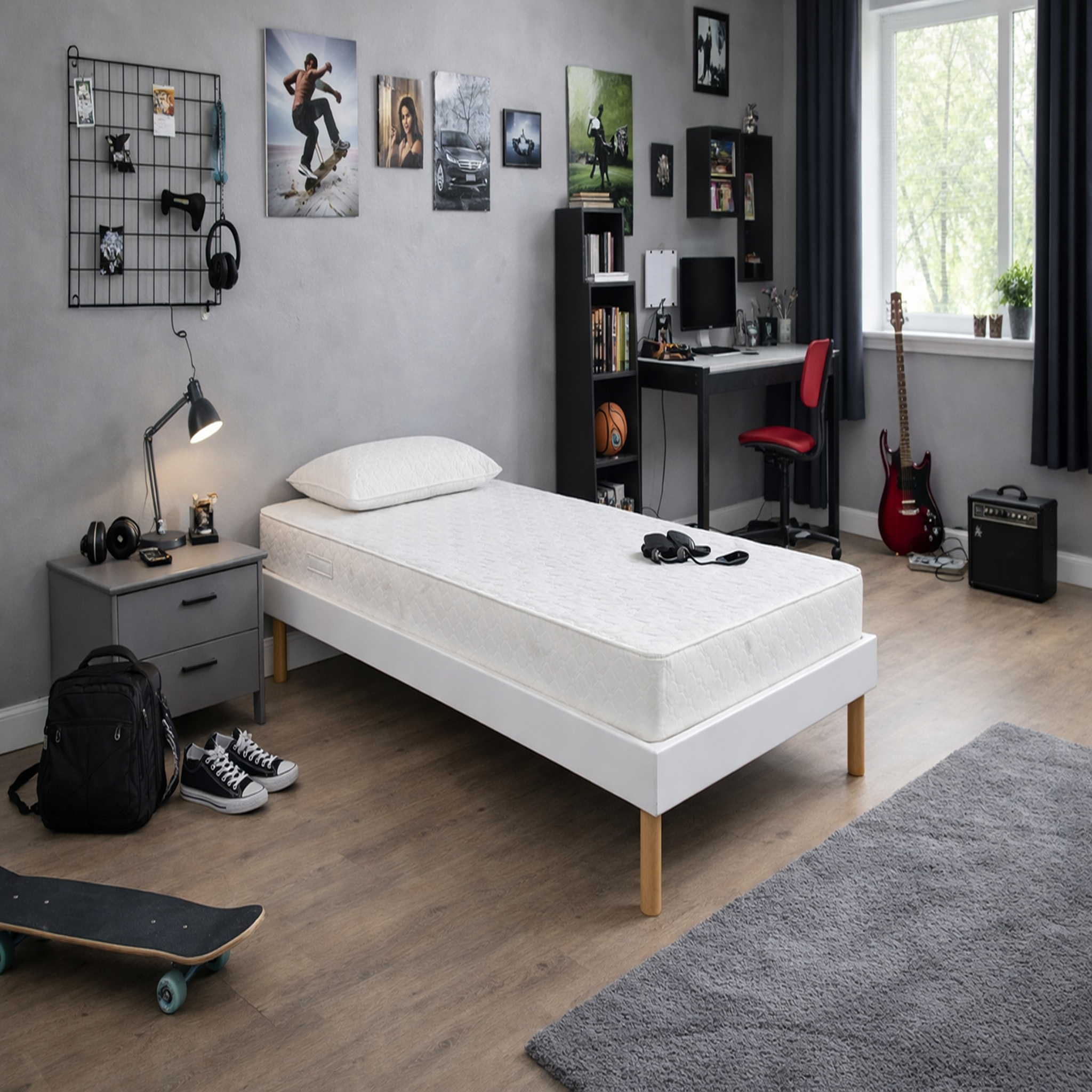 Voir la diapositive 1 : KING OF DREAMS Ensemble Sommier Tapissier et Matelas Soutien Très Ferme Haute