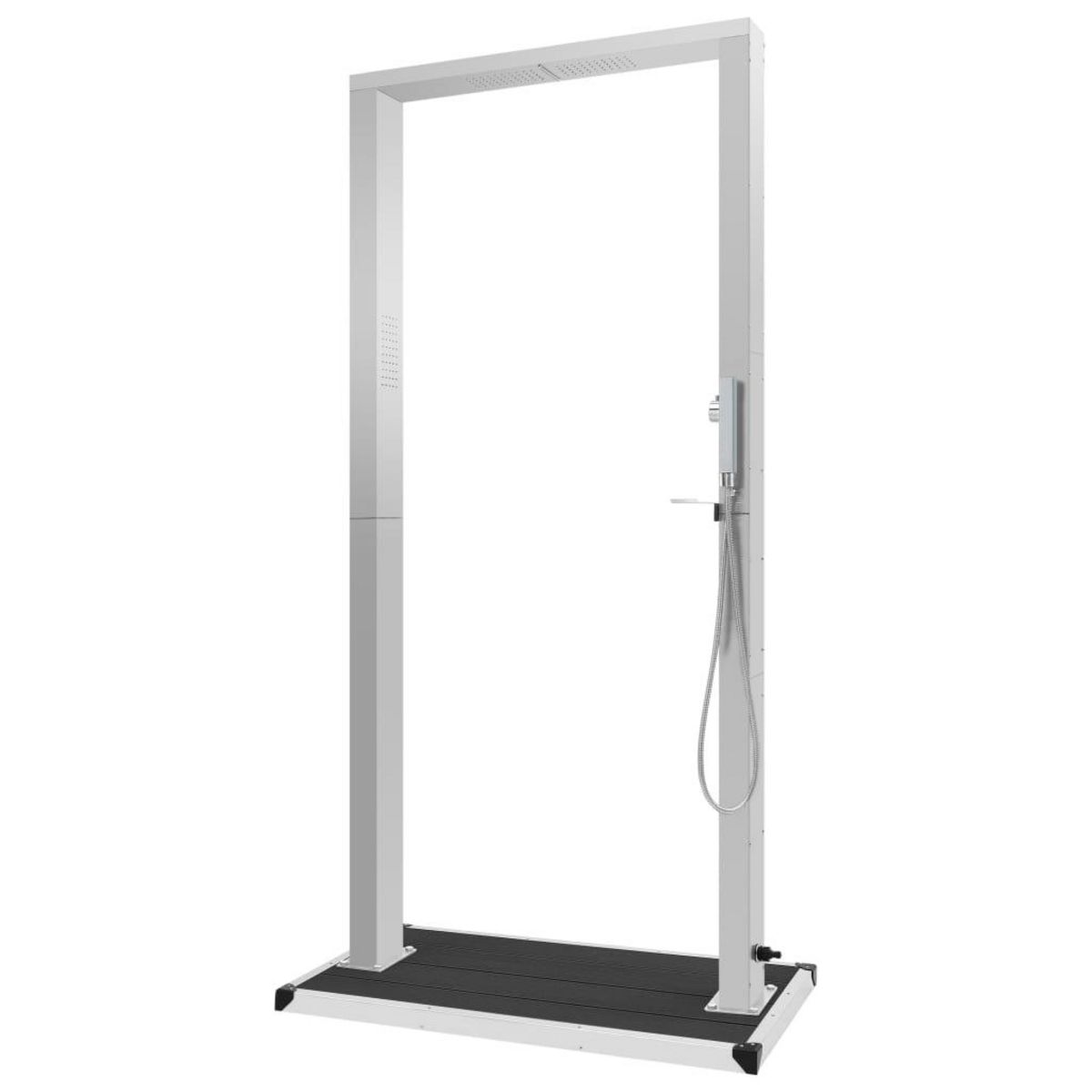 VIDAXL Douche d'exterieur avec receveur WPC Acier inoxydable