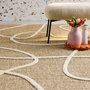 Voir la diapositive 5 : SWEEEK Tapis intérieur effet jute THOMAS, motif graphique en relief blanc
