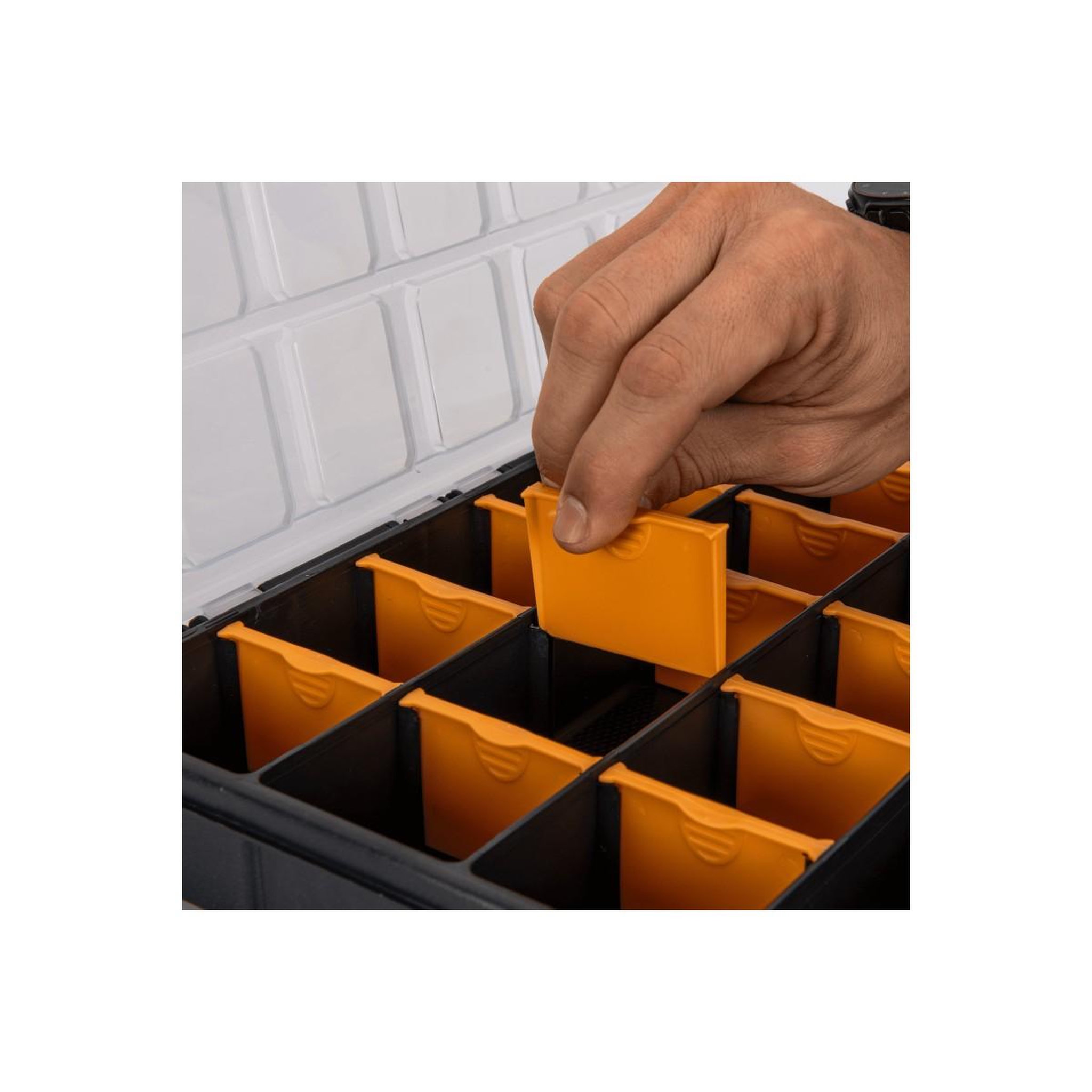 Voir la diapositive 3 : VITO Boîte de rangement 20 compartiments amovibles - organiseur transparent multifonction pour petites pièces vis, boulons vito