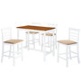 Voir la diapositive 1 : VIDAXL Table et chaises de bar 5 pcs Bois massif Marron et blanc