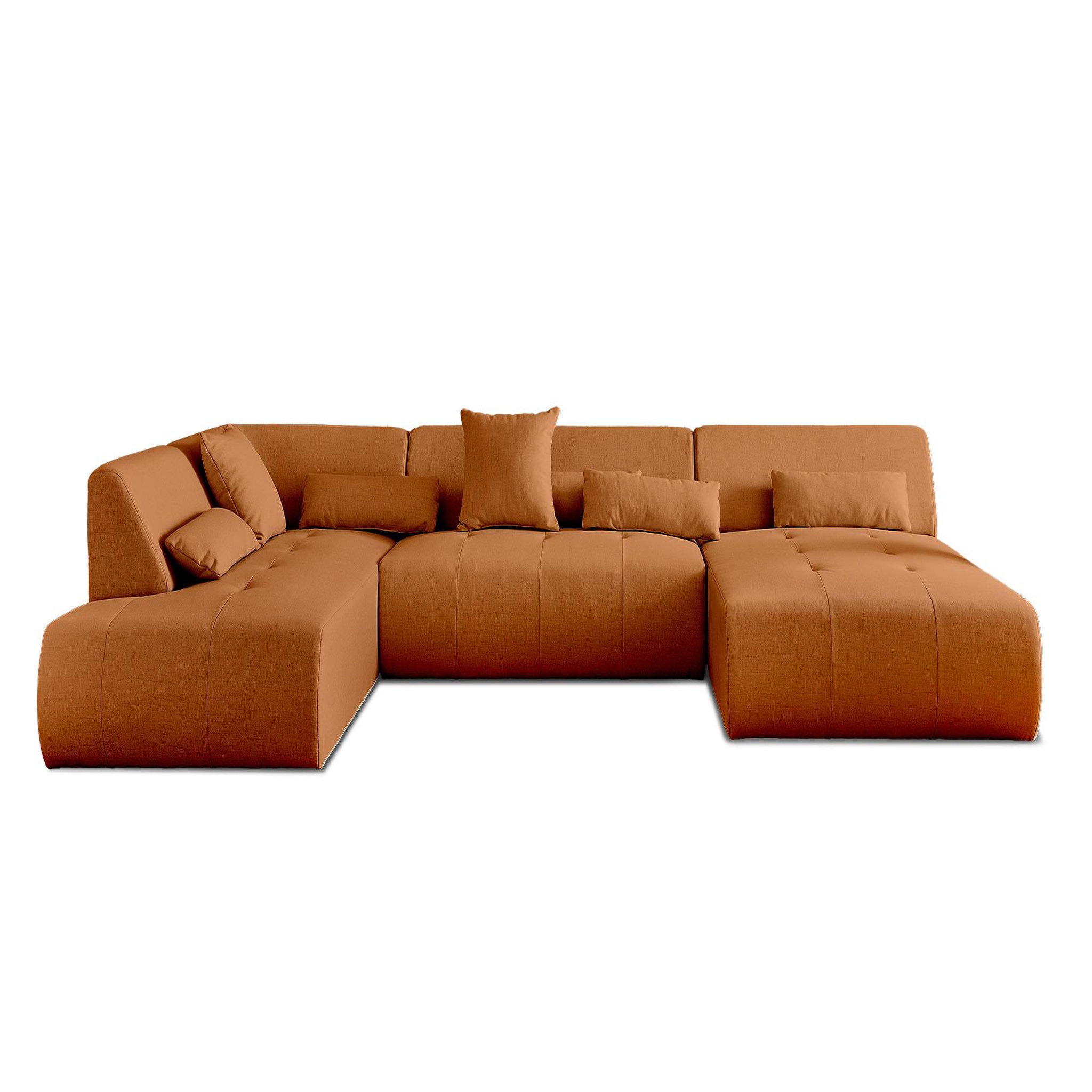 Voir la diapositive 1 : BEST MOBILIER Onyx - canapé panoramique d'angle gauche 7 places - en tissu