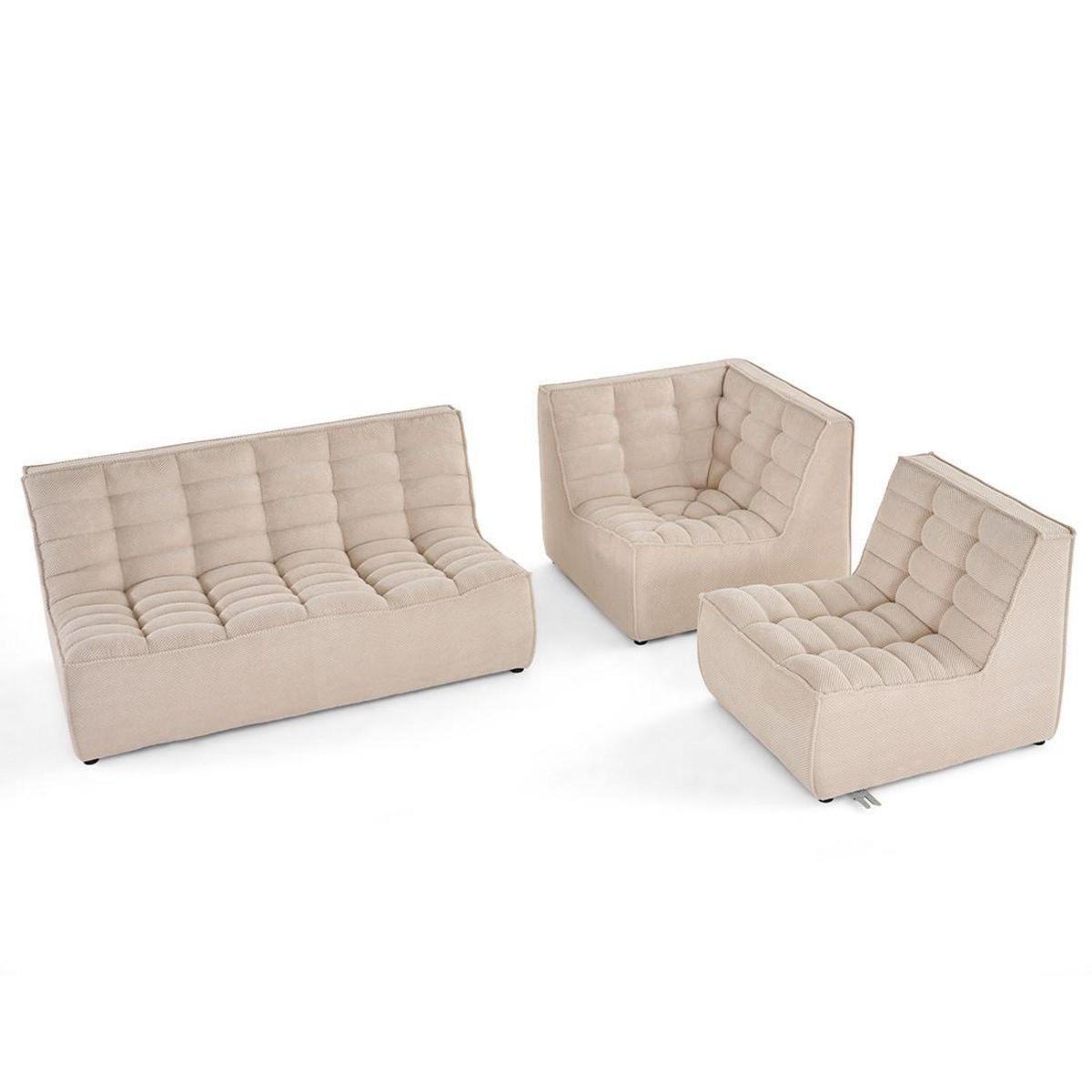 LISA DESIGN Ellie - canapé modulable d'angle réversible 4 places en velours texturé