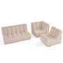 Voir la diapositive 3 : LISA DESIGN Ellie - canapé modulable d'angle réversible 4 places en velours texturé