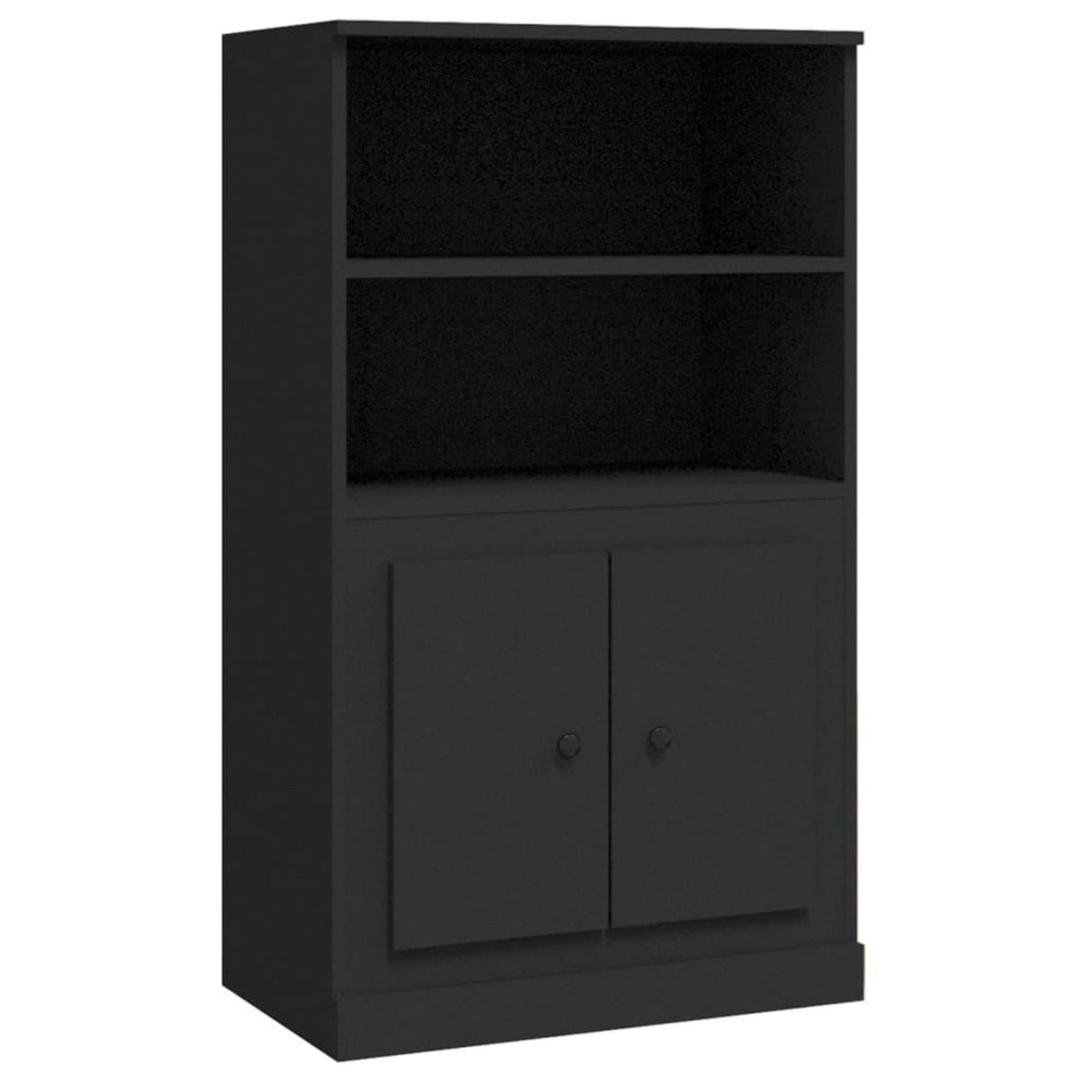 VIDAXL Buffet haut noir 60x35,5x103,5 cm bois d'ingenierie