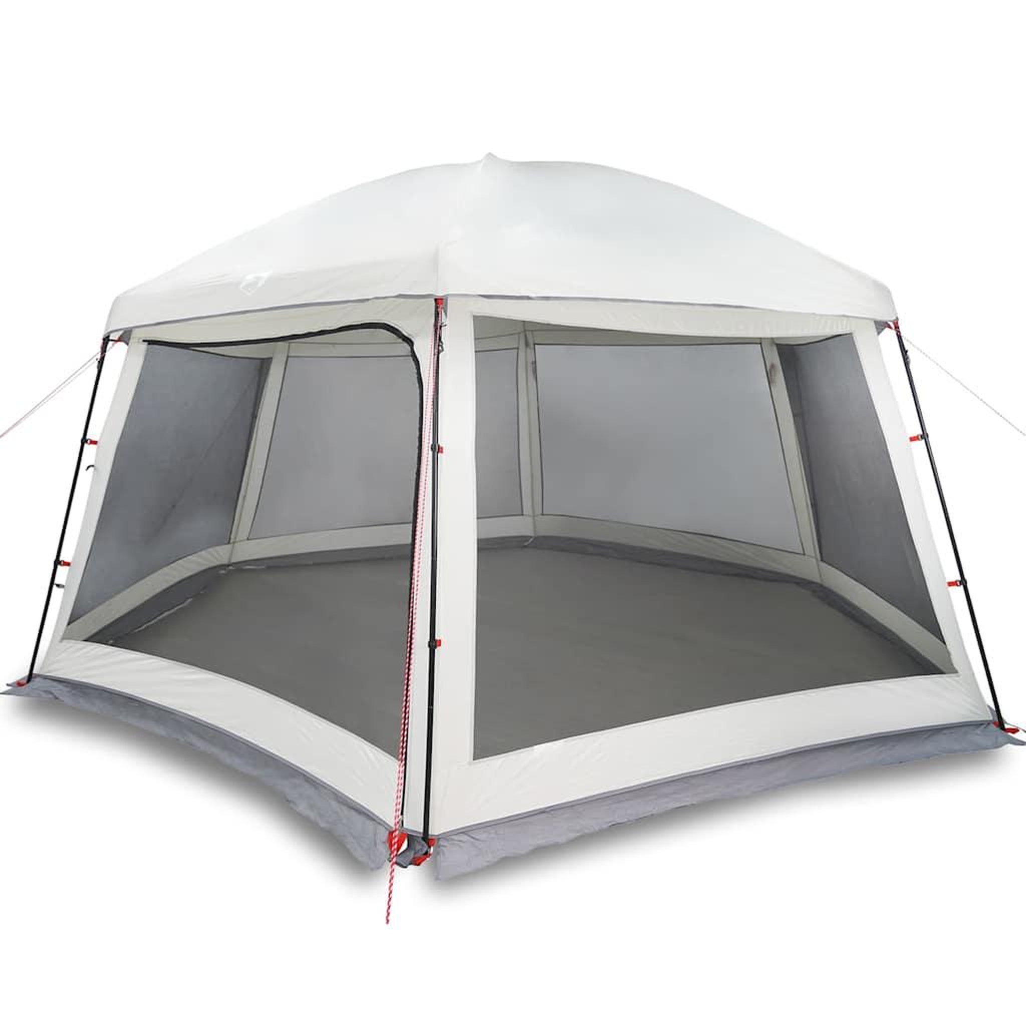 Voir la diapositive 2 : VIDAXL Tente piscine toit amovible parois maille gris 512x458 cm
