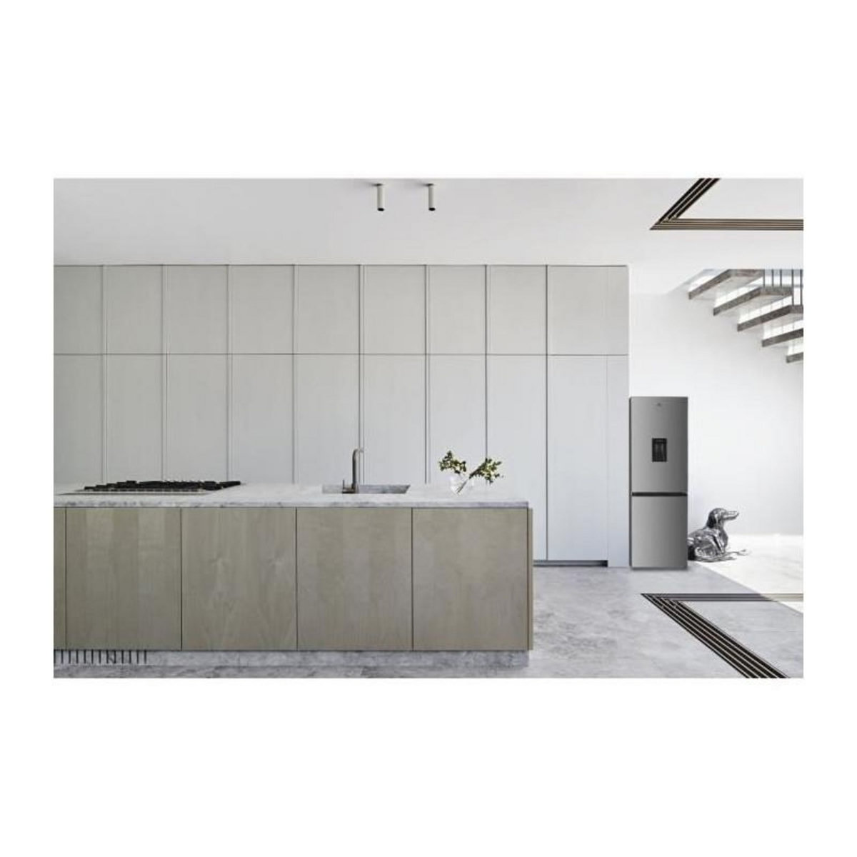 CONTINENTAL EDISON Réfrigérateur congélateur bas 251L Total No Frost Inox