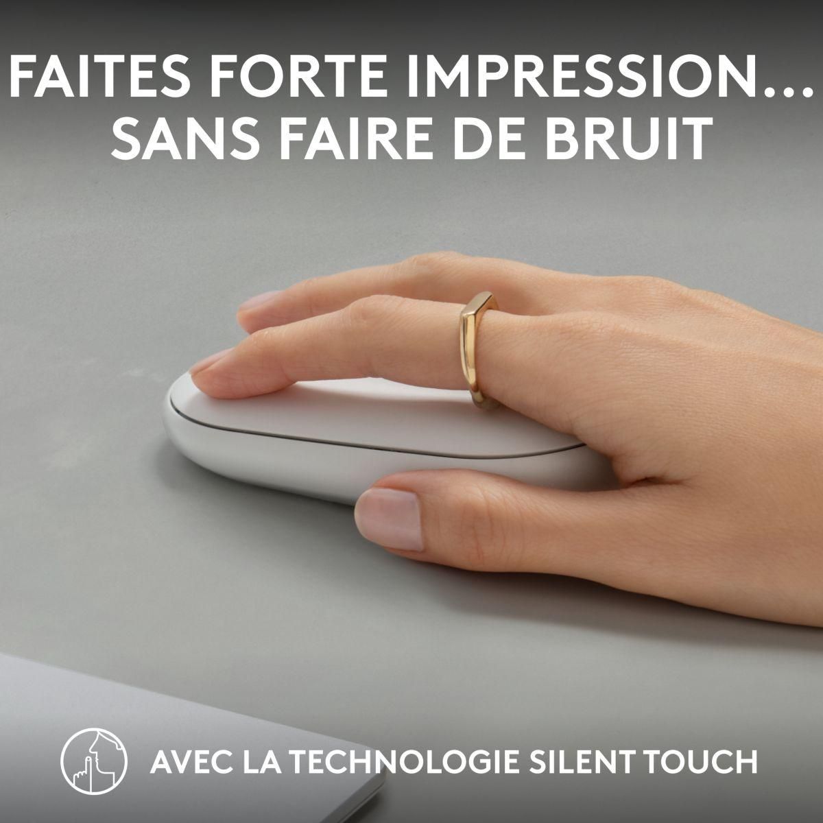 Logitech Souris sans fil Pebble 2 MS350s Blanc cassé