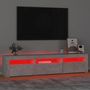 Voir la diapositive 5 : VIDAXL Meuble TV avec lumieres LED Gris beton 180x35x40 cm