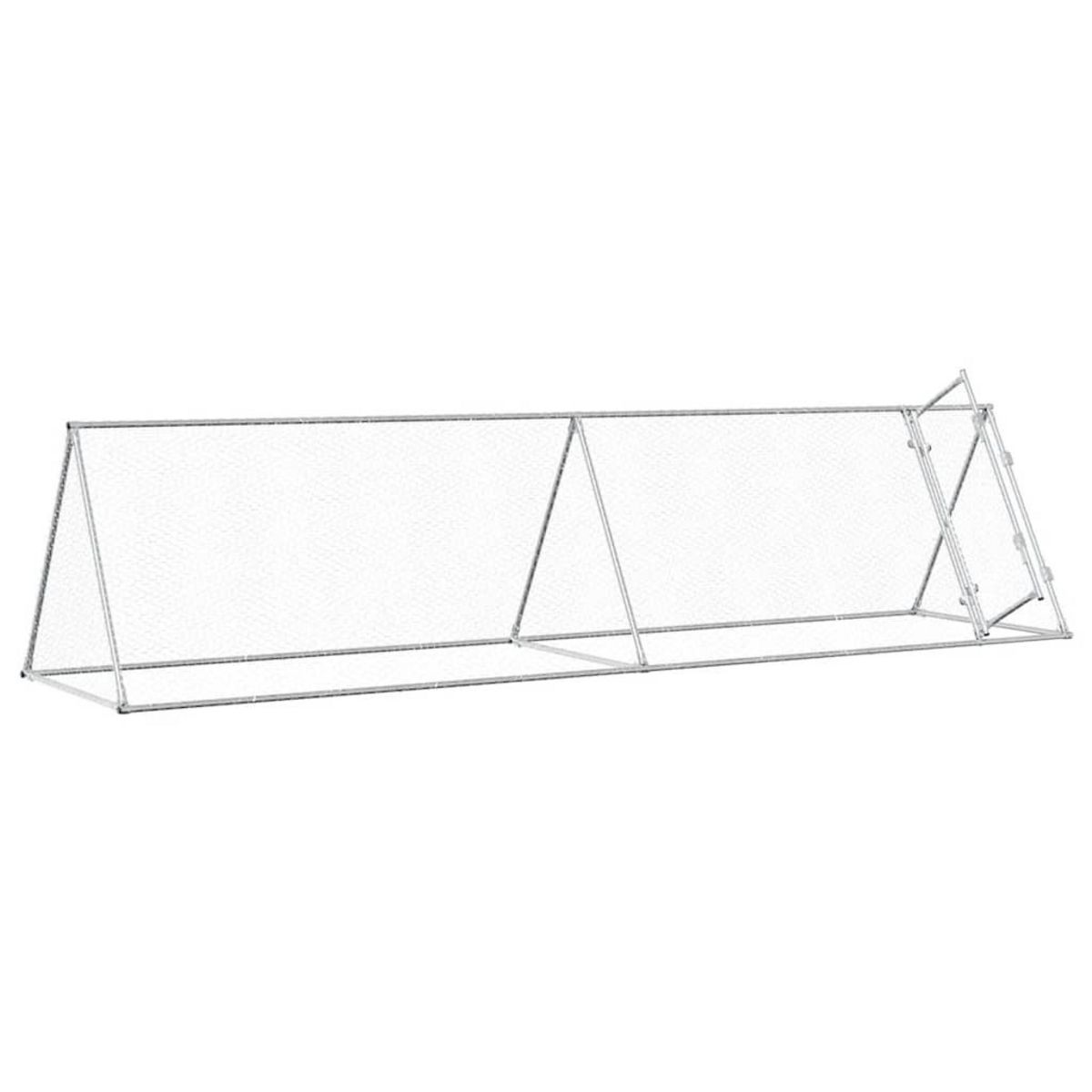 VIDAXL Cage pour poules argente 400x105x91 cm acier galvanise