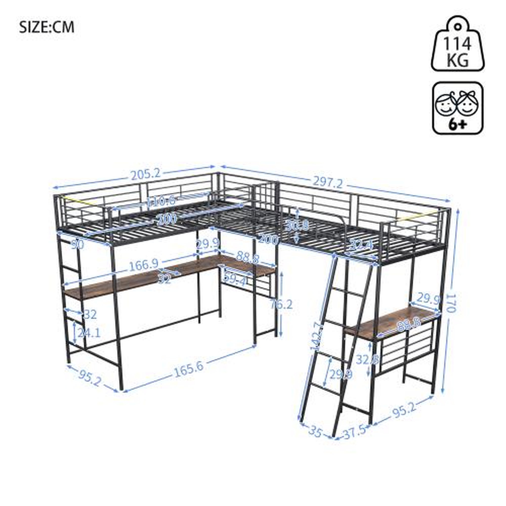 Voir la diapositive 3 : MERAX Lit mezzanine enfant