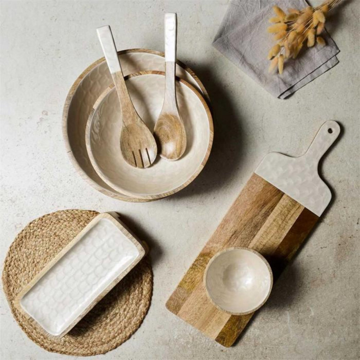 Paris Prix Planche de Présentation en Bois  Nerina  58cm Beige