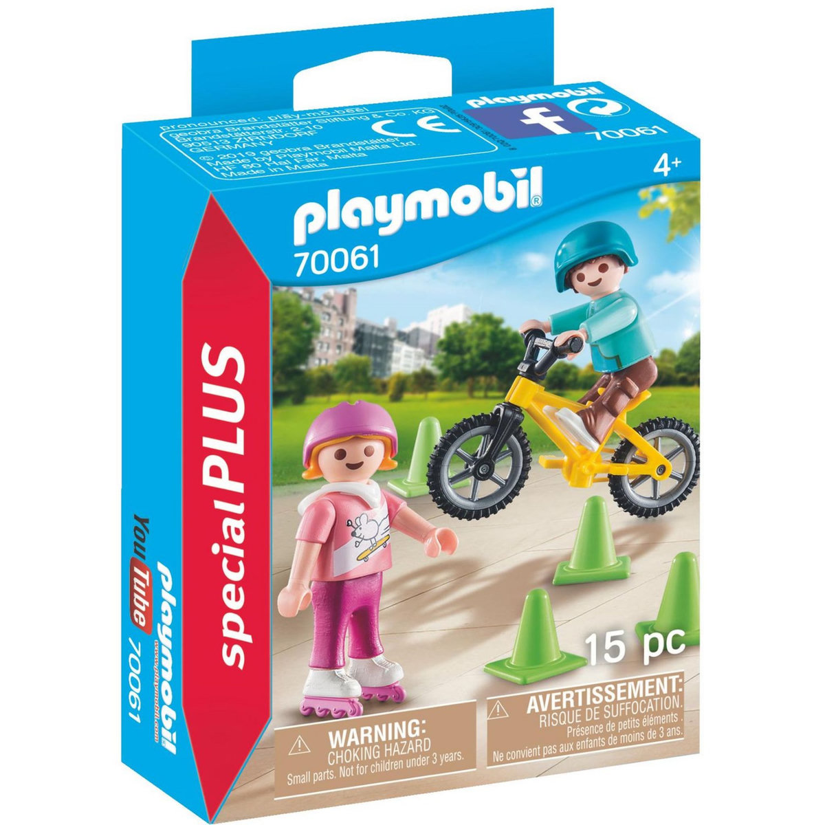 PLAYMOBIL  70061 Enfants avec Vélo et Rollers