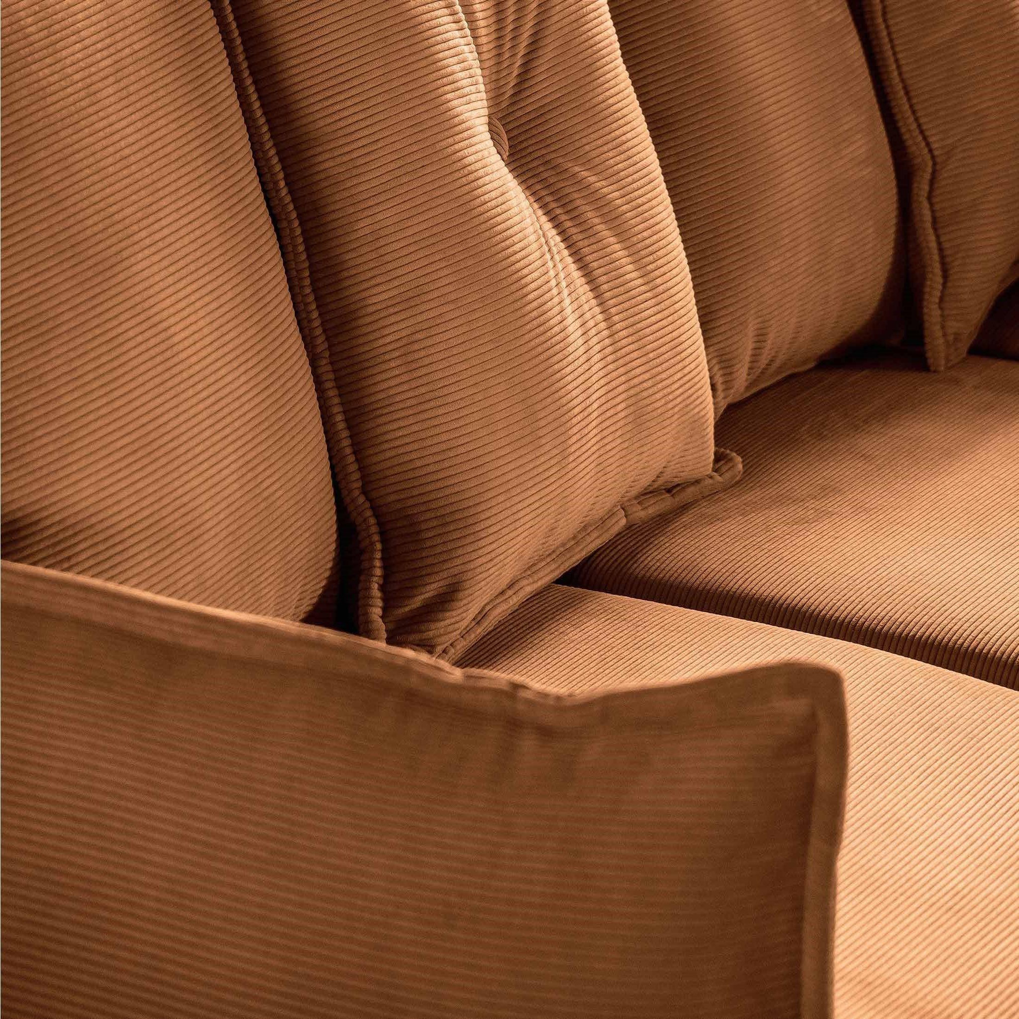 Voir la diapositive 4 : BEST MOBILIER Lena - canapé d'angle droit 5 places - convertible avec coffre - en velours côtelé