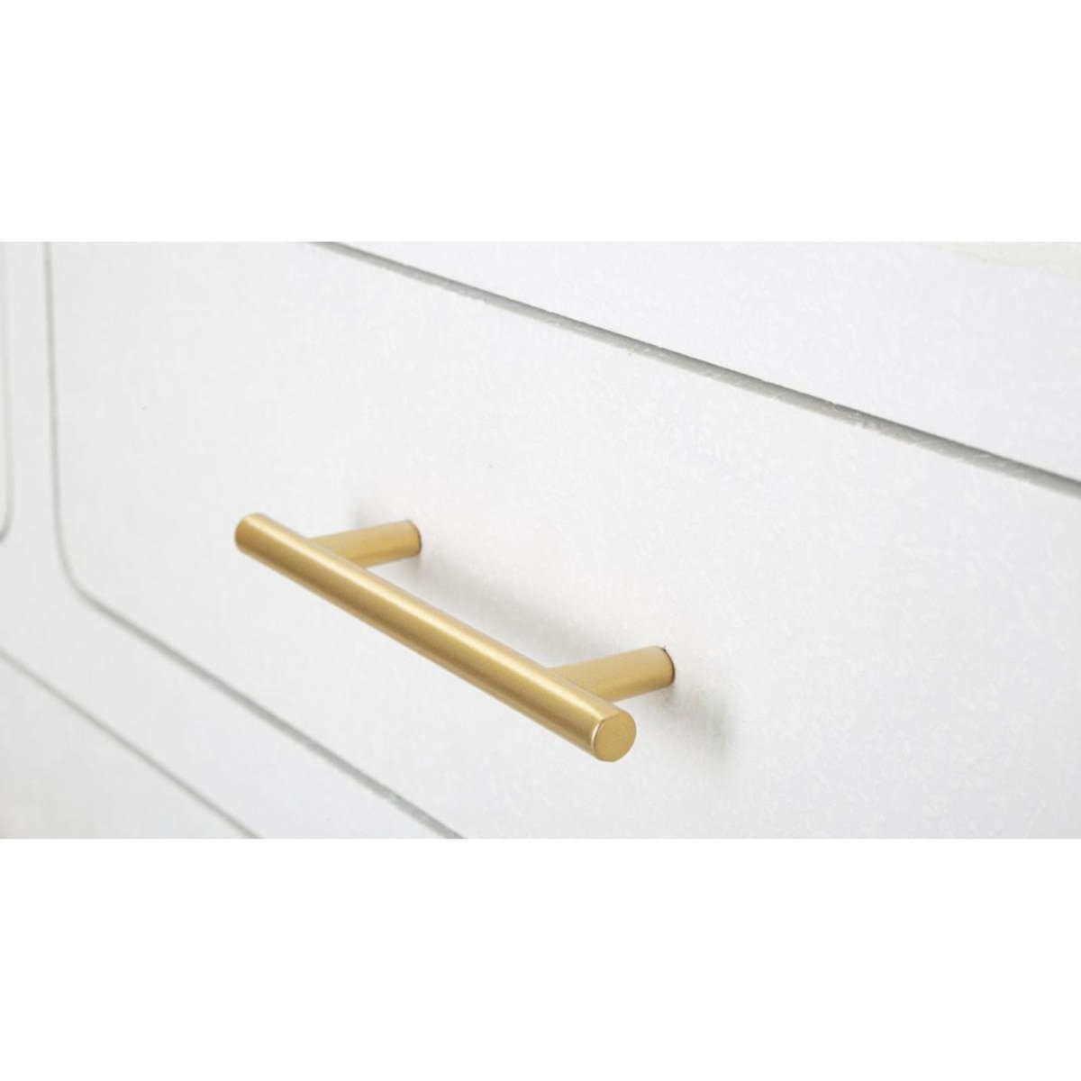 Paris Prix Console 3 Tiroirs Design  Venus  110cm Blanc & Or