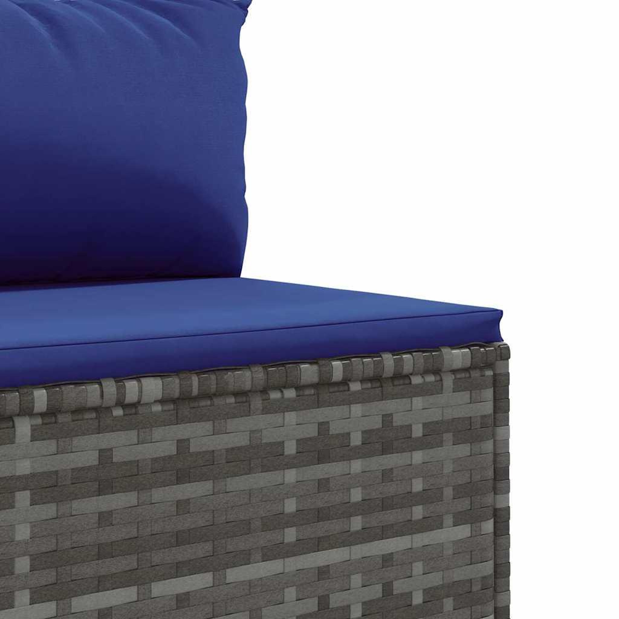 Voir la diapositive 5 : VIDAXL Salon de jardin 5 pcs avec coussins Gris Resine tressee