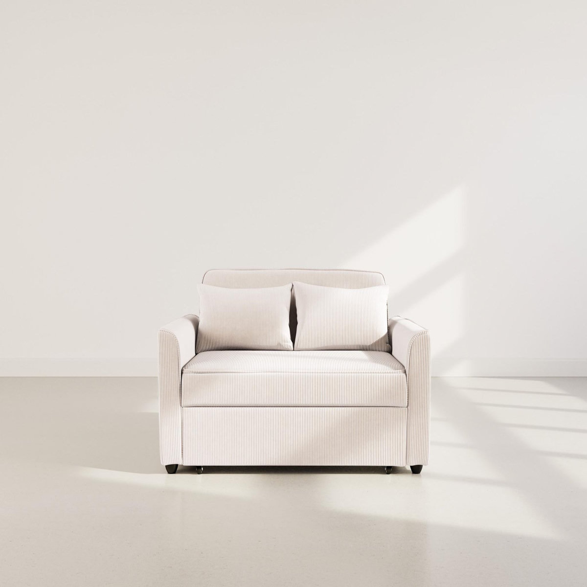 BEST MOBILIER Ernest - canapé droit 2 places convertible en velours côtelé