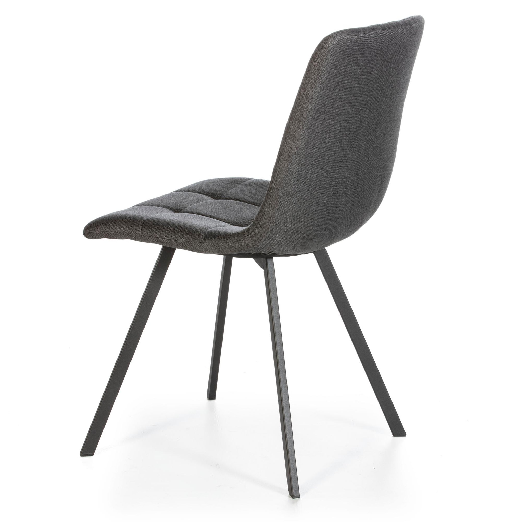 Voir la diapositive 3 : VS VENTA-STOCK Set de 2 chaises Salle à Manger Mila Tapissées Grises Froncé, 58 cm x 45 cm x 90 cm