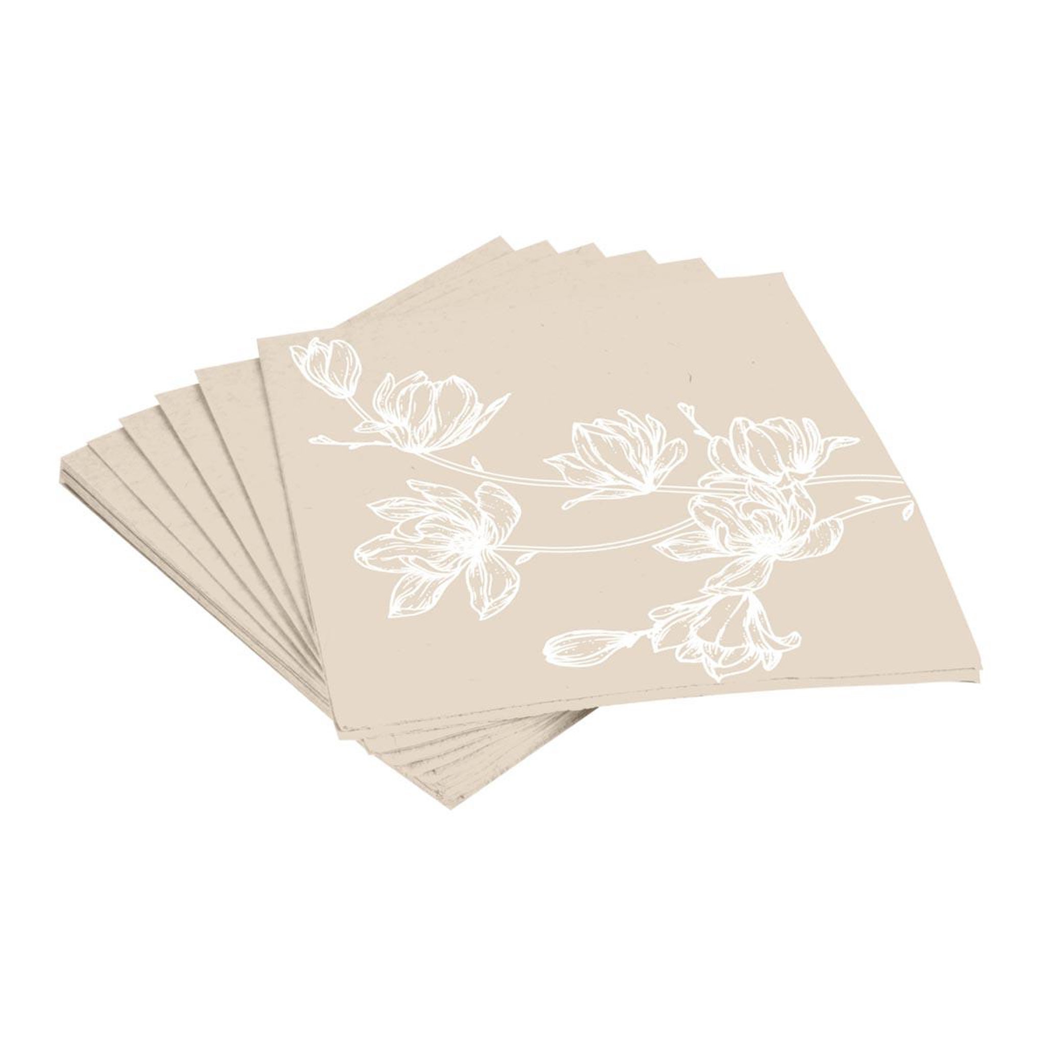 HOMEA Lot de 20 serviettes en pulpe de bambou  cerisier  33x33cm naturel