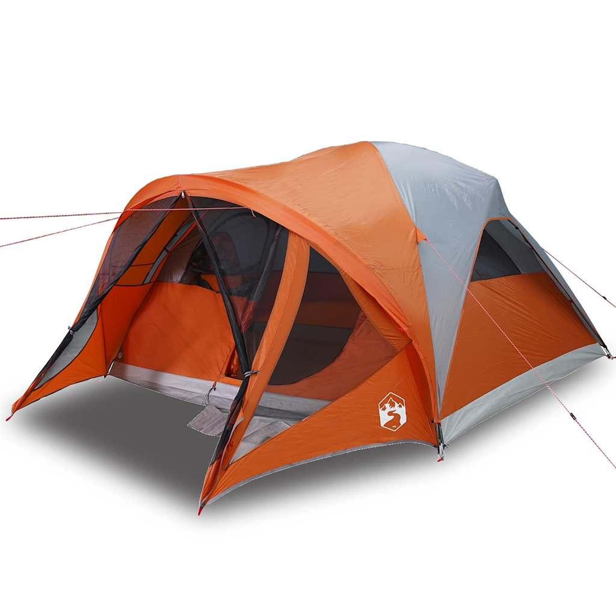 Voir la diapositive 2 : VIDAXL Tente familiale tunnel 6 personnes gris et orange impermeable