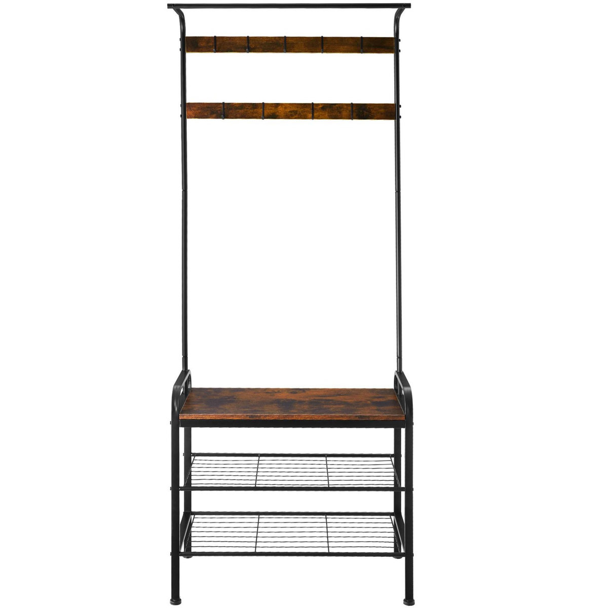 tectake Penderie Style industriel Bois foncé industriel, rustique