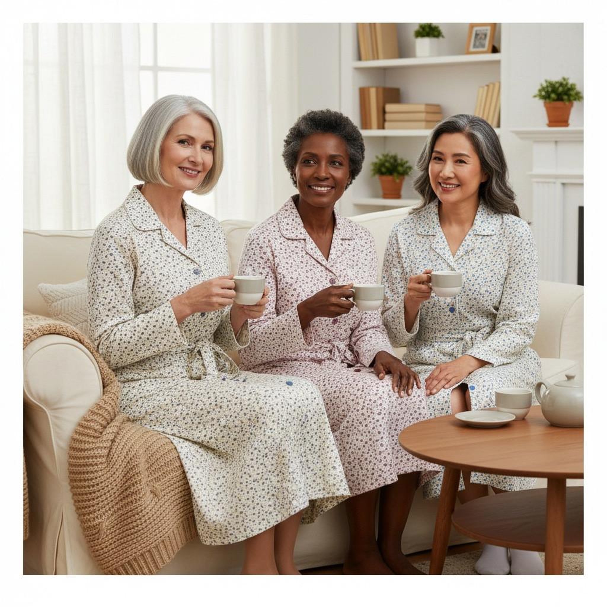 Voir la diapositive 6 : OZABI OZABI Chemise de Nuit Femme Pack de 3, Coton, Col Chemise Boutonné
