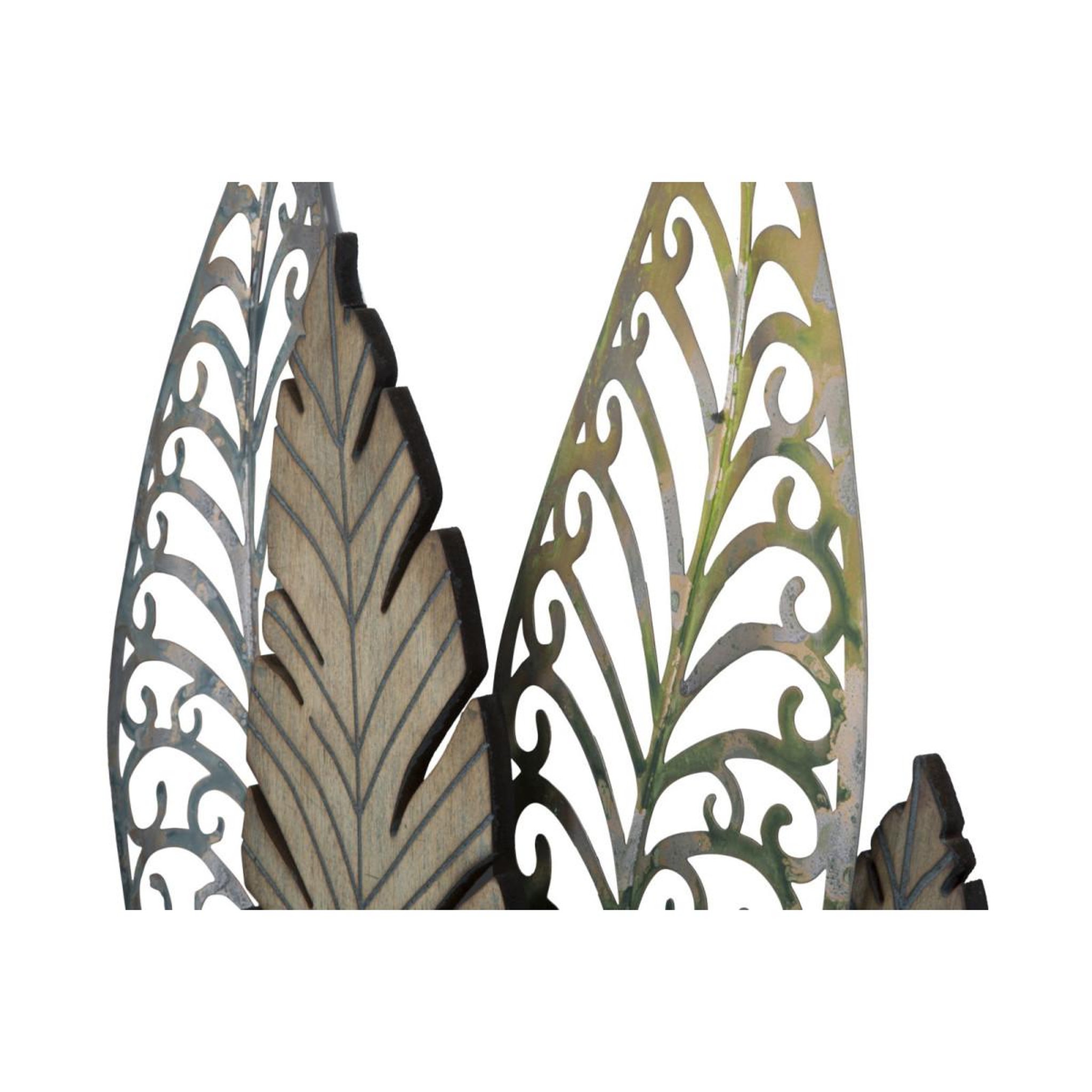 Voir la diapositive 5 : Paris Prix Déco murale en métal  foglie  87cm argent & or