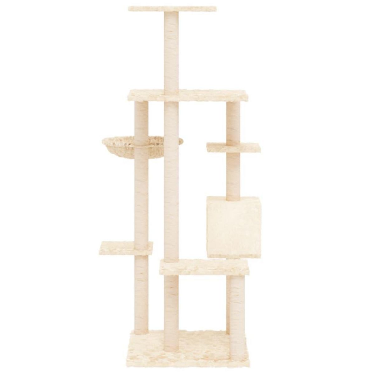 VIDAXL Arbre a chat avec griffoirs en sisal Creme 142 cm