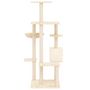 Voir la diapositive 4 : VIDAXL Arbre a chat avec griffoirs en sisal Creme 142 cm