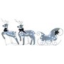 VIDAXL Decoration de Noël Renne et traîneau 60 LED exterieur Blanc