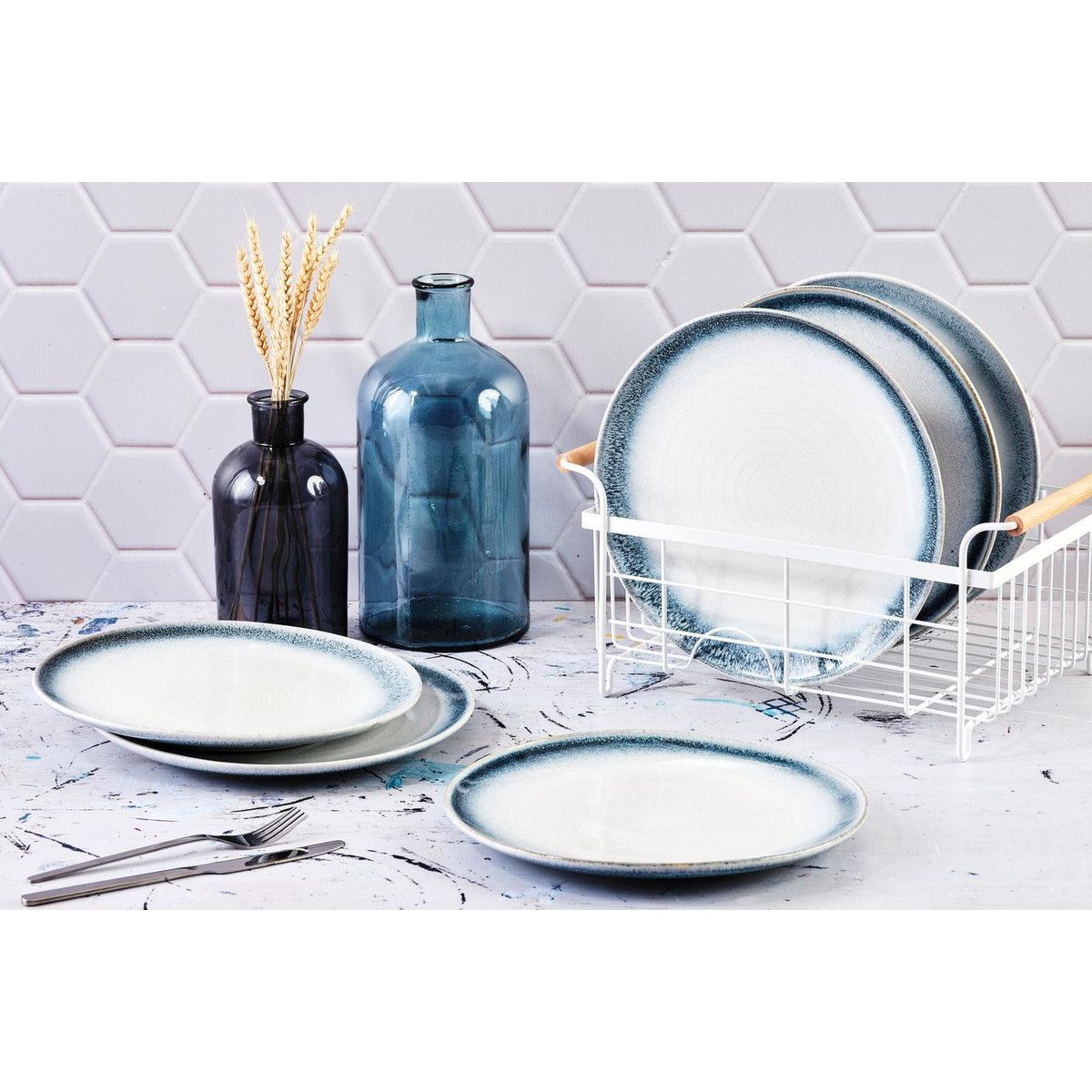 BJORN Assiette COSMOS Ø27,5cm - 6 pièces - Azur