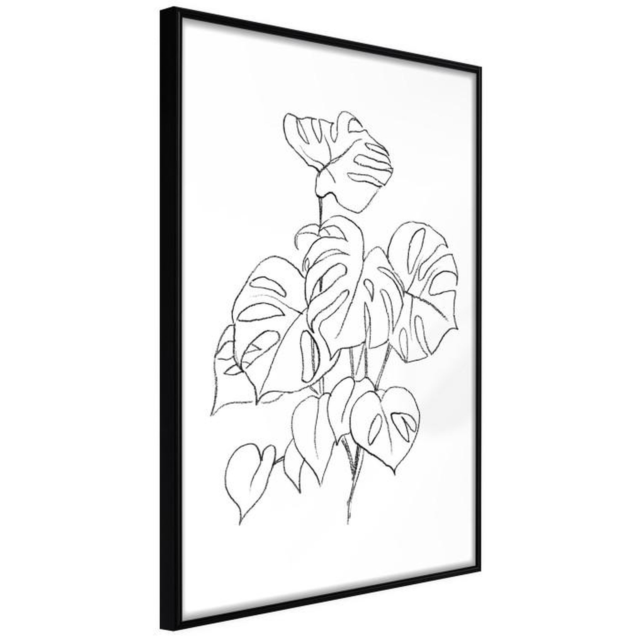 Paris Prix Affiche Murale Encadrée  Bouquet of Leaves. Coloris disponibles : Noir, Jaune