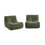 Voir la diapositive 1 : SWEEEK Chauffeuse tissu effet alpaca 2 places. kaki. style contemporain. L 91 x P 105 x H 72cm
