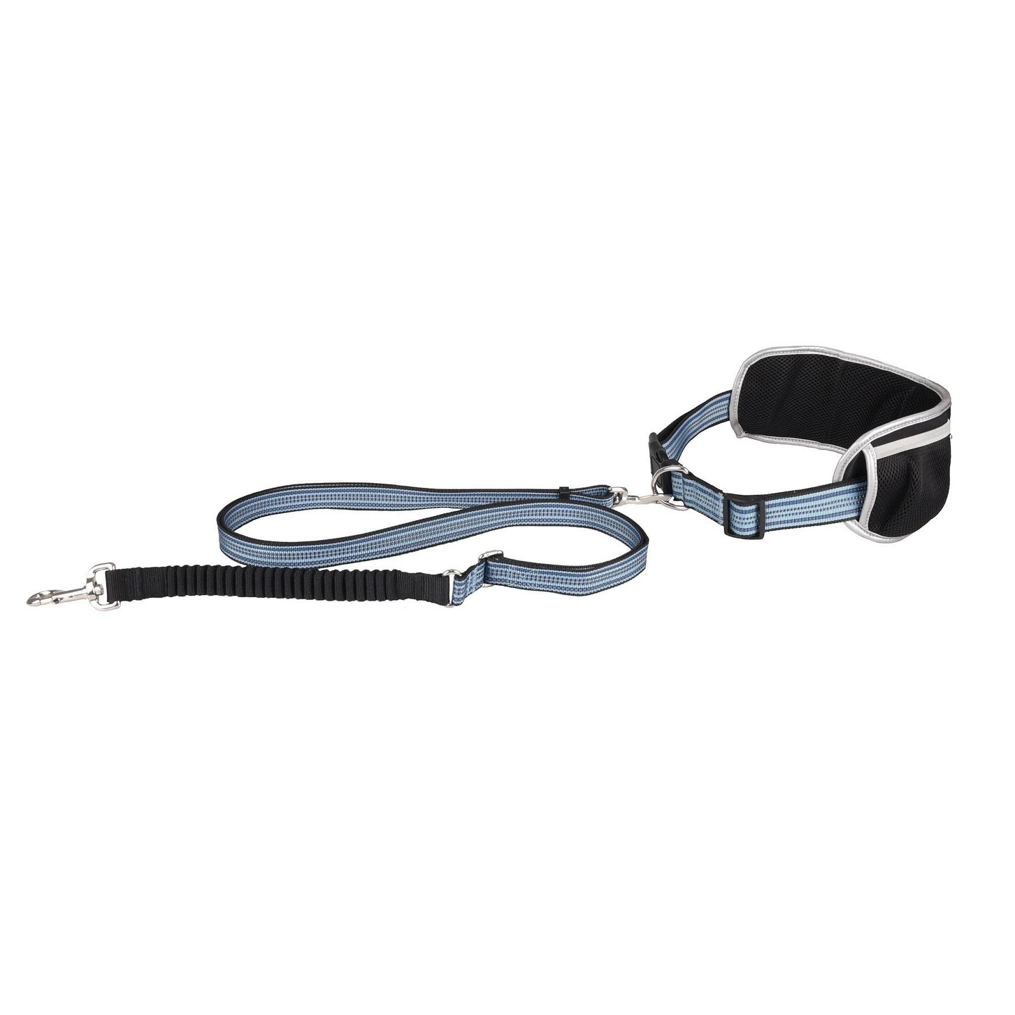 Eden Laisse de jogging pour chien avec ceinture ventrale bleu