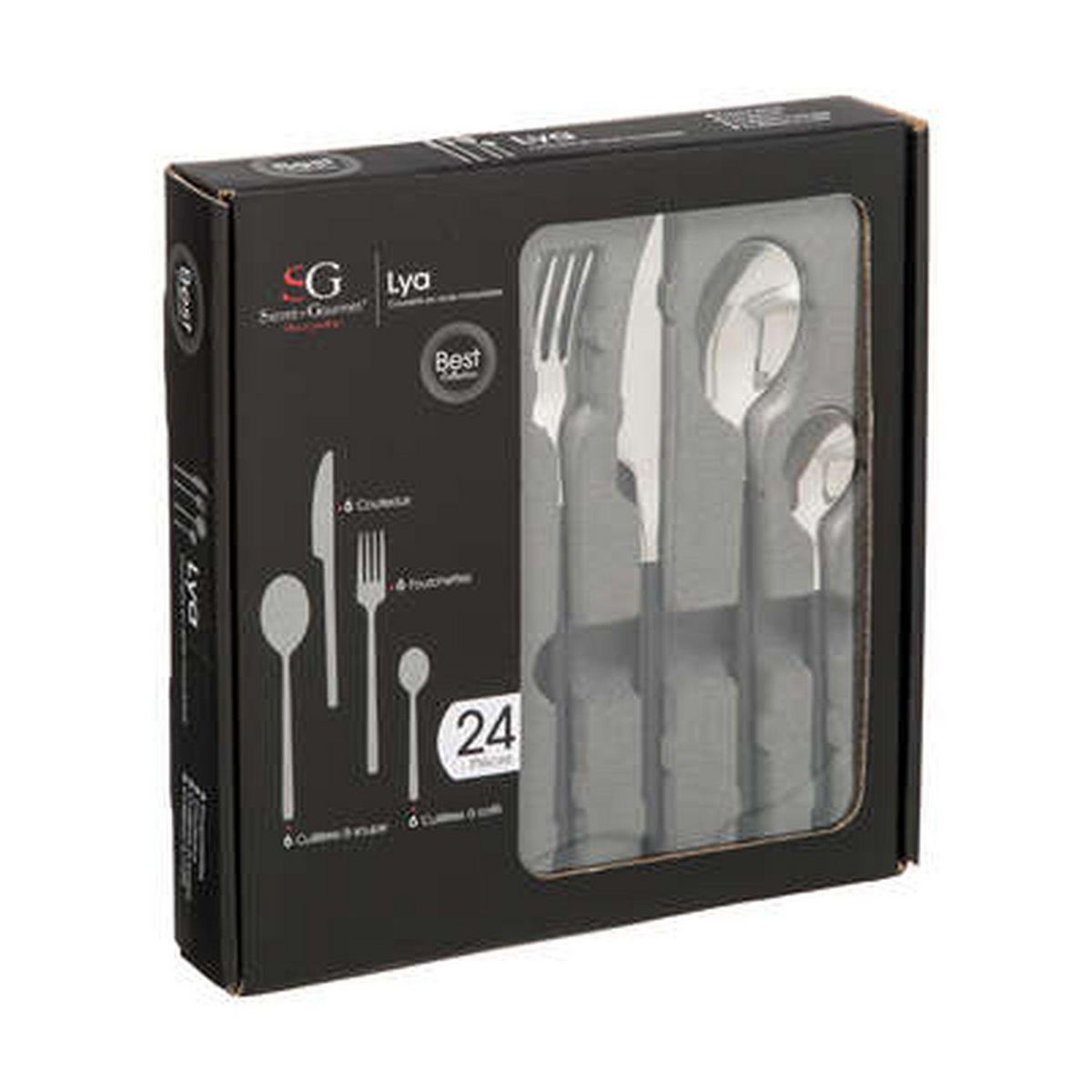 TOILINUX Lot de 2 Ménagères Lya en Acier Inoxydable - 48 Couverts